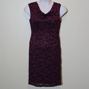 Scarlett Y2K Lace Whimsigoth Cowl Neck Dress Size 10 Goth Dark Romance